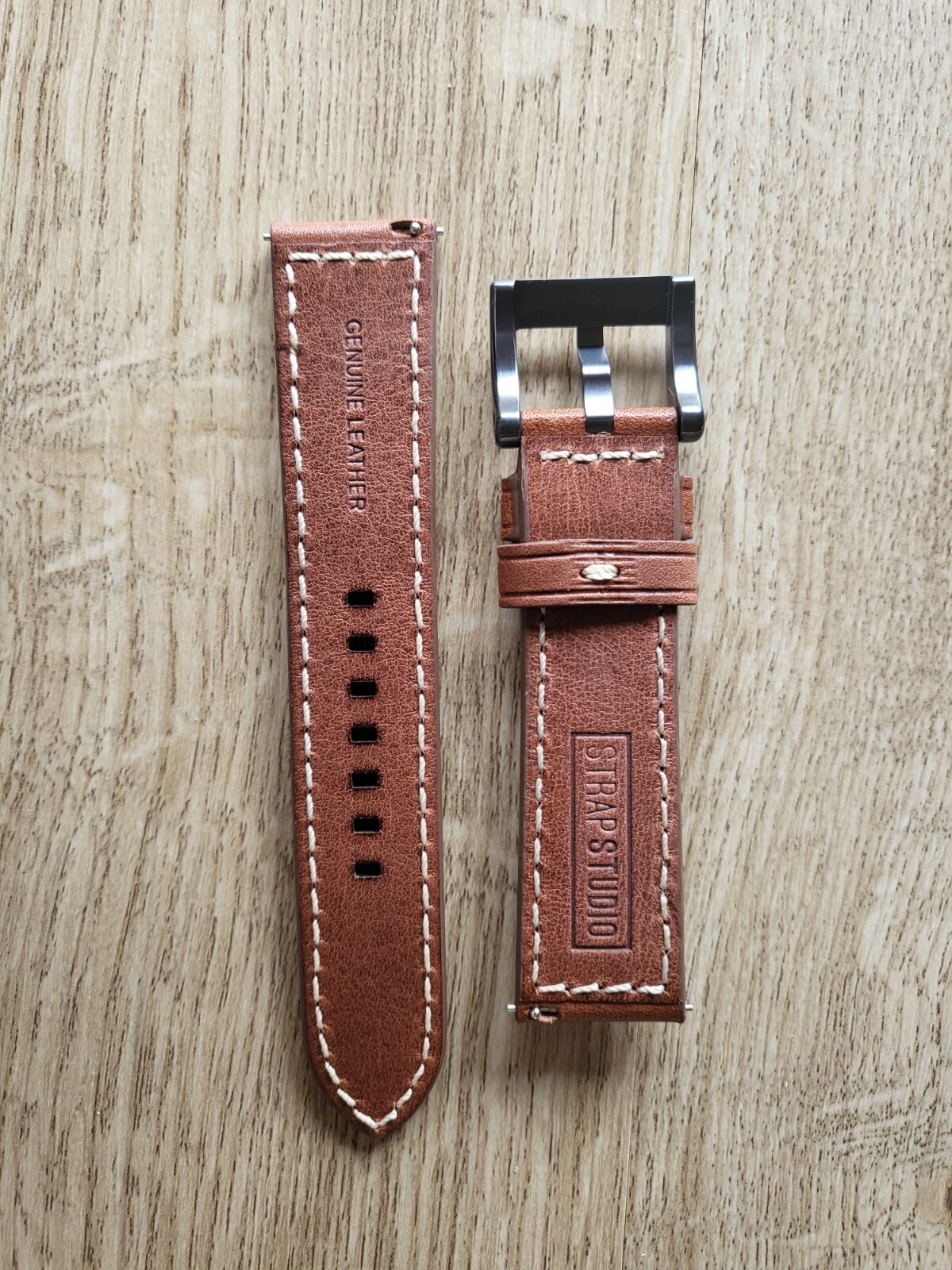 CLASSIC BROWN GENUINE LEATHER WATCH STRAP 22MM EASY FIT HIGH QUALITY SS BUCKLE