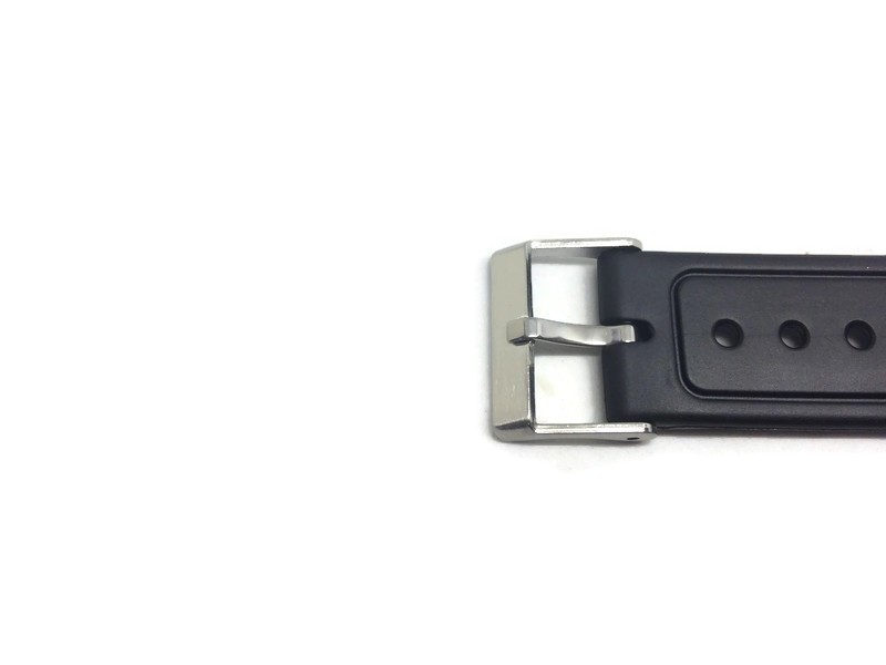 Black PVC Watch Strap 22mm (25mm) PVC, XL, Stainless Steel Buckle, 215mm long