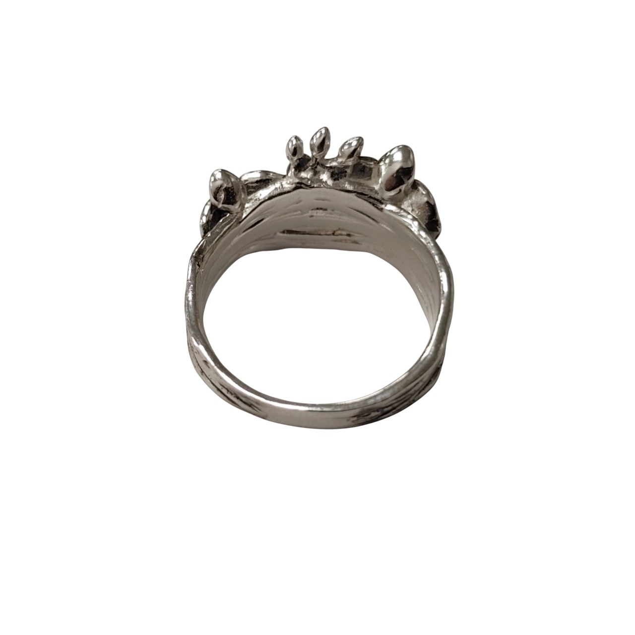 Sterling Silver Orchid Flower Ring Handmade Floral Band Stamped 925 Nickel Free