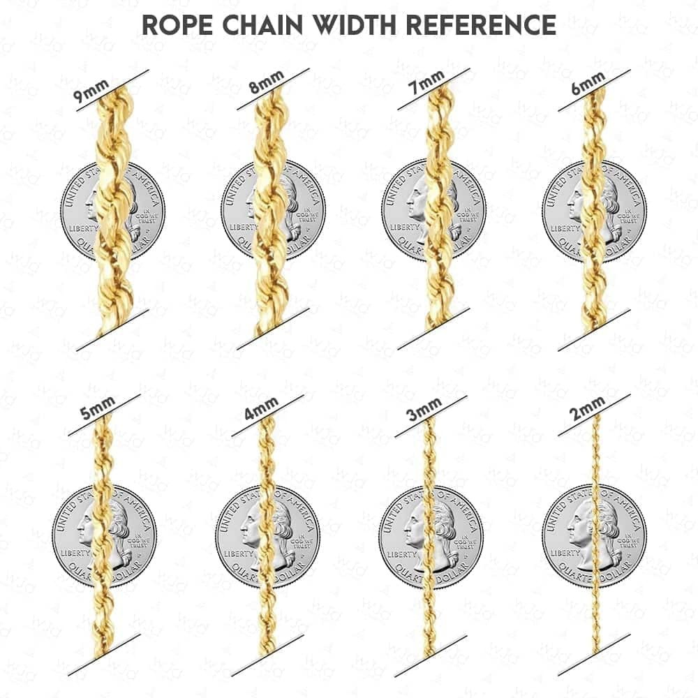 14K Yellow Gold 3mm Thick Hollow Rope Chain Necklace Lobster Clasp 20″