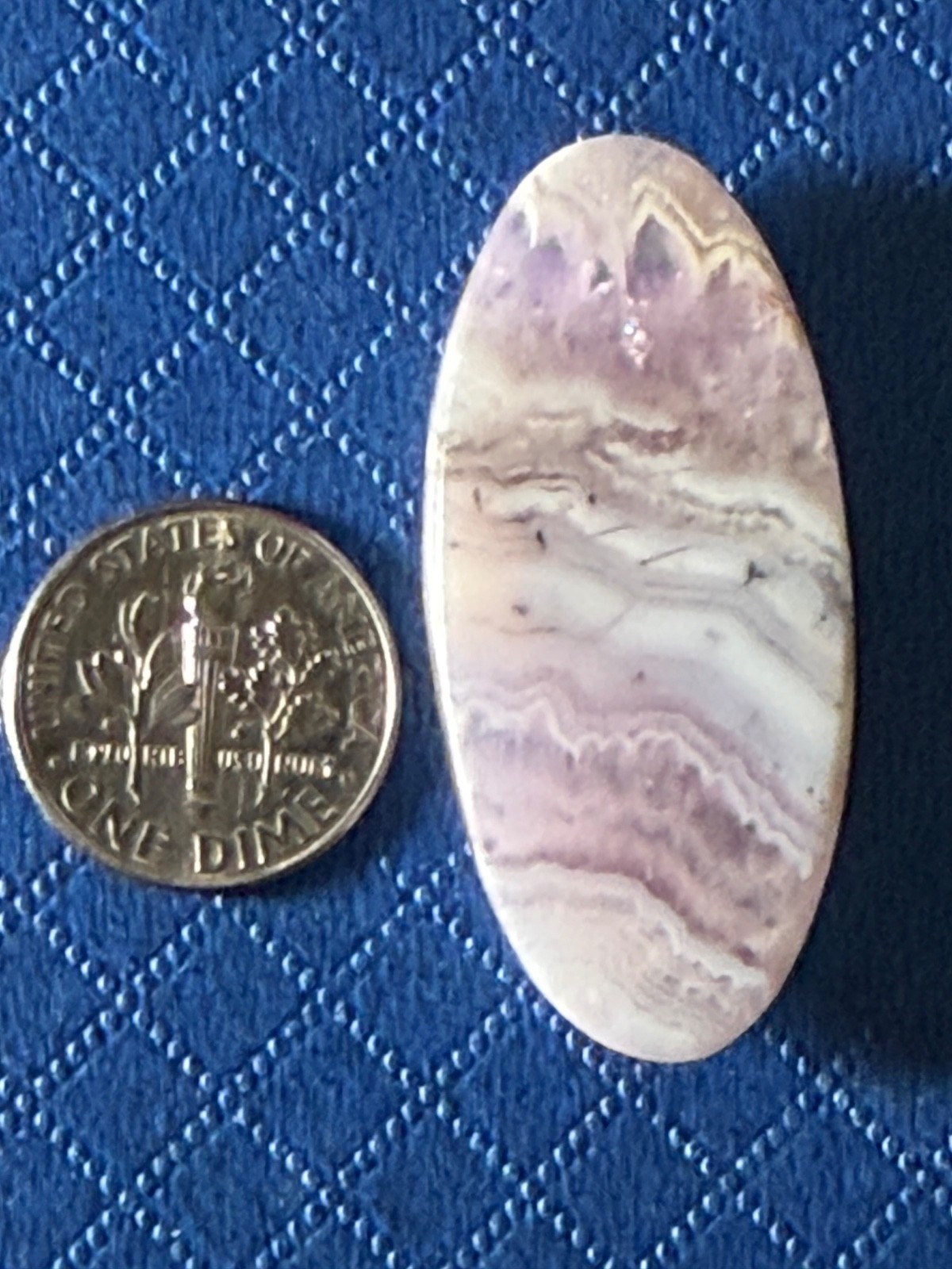 Sowbelly Amethyst Agate Cabochon Native Silver