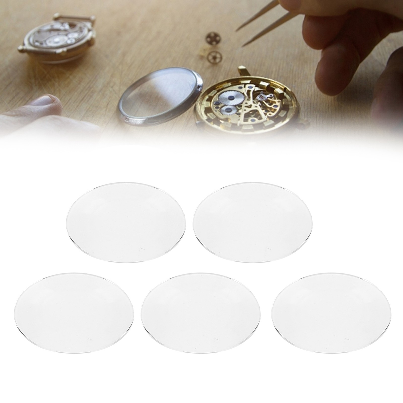5PCS 25.5mm-27.5mm Single Dome Sapphire Watch Crystal Glass 1.7mm Thickness