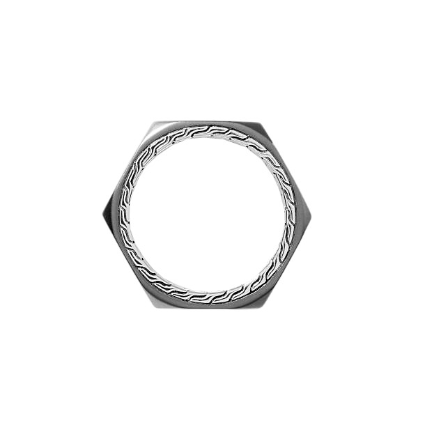 JOHN HARDY CLASSIC CHAIN STERLING SILVER INDUSTRIAL 9.5 mm BAND RING SZ 10 NEW