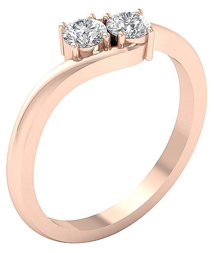 Forever Us 2 Stone Annicersary Ring I1 G 0.55Carat Genuine Diamond 14K Rose Gold