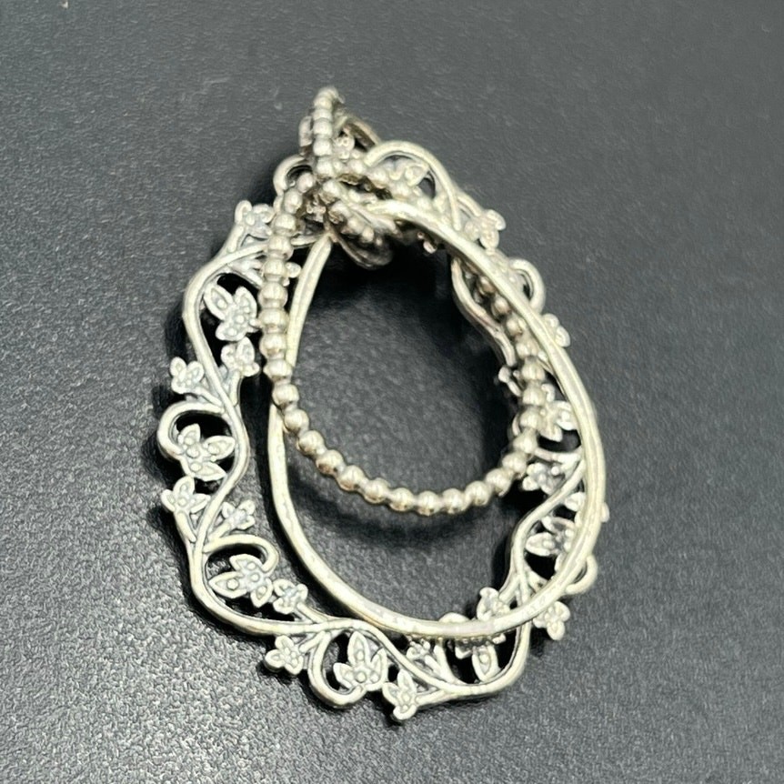 PZ Paz Creations Israel Sterling silver 925 Floral Filigree Balls Pendant