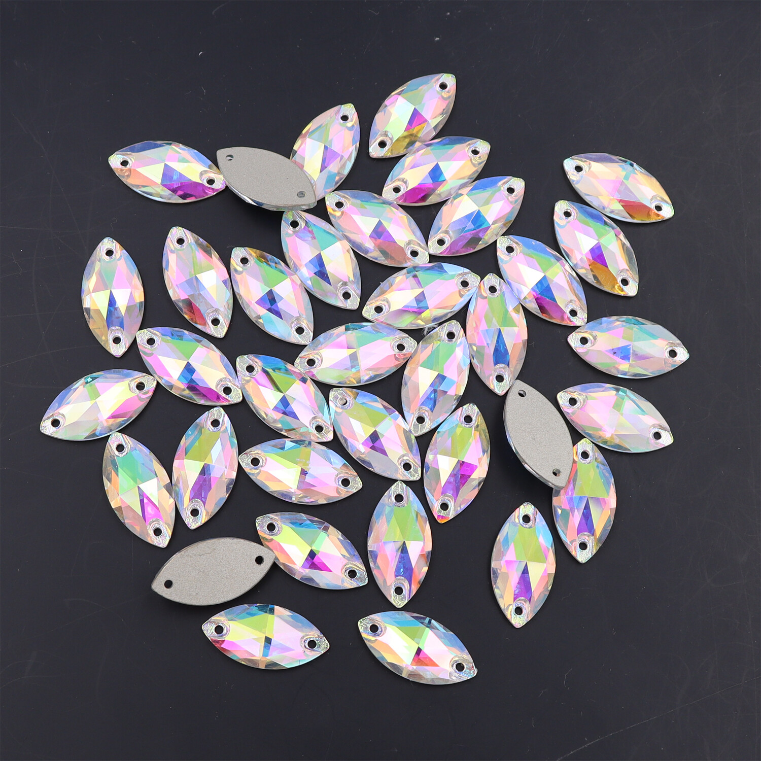 Sew On Rhinestones Crystal AB Glass Beads Flatback White Stones for Dress Making