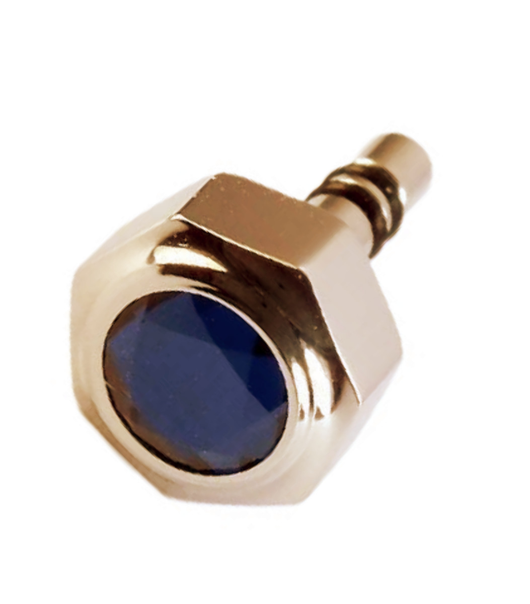 6.80mm Rose Gold Replacement Crown Sapphire Stone For Cartier Calibre Santos