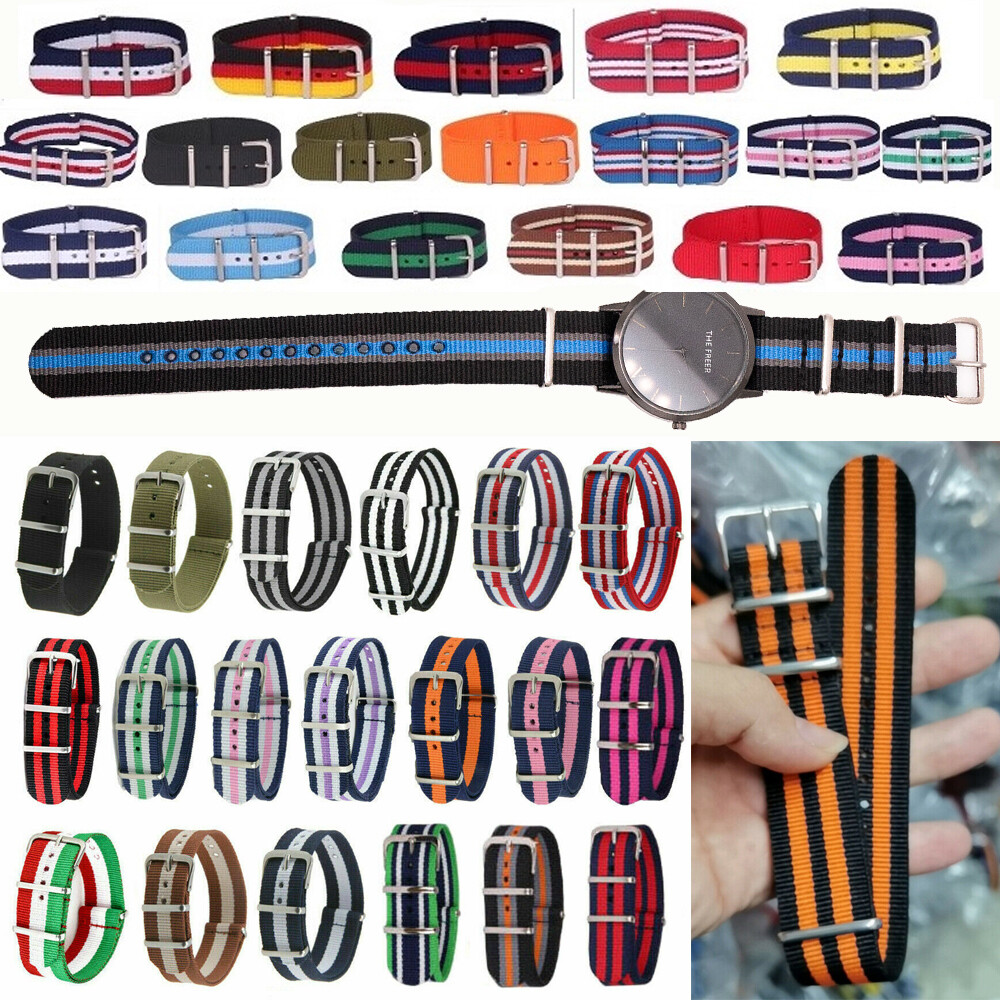 12/14/16/18/20/22/24MM Width Military Nylon Bands Replacement Straps Accessories