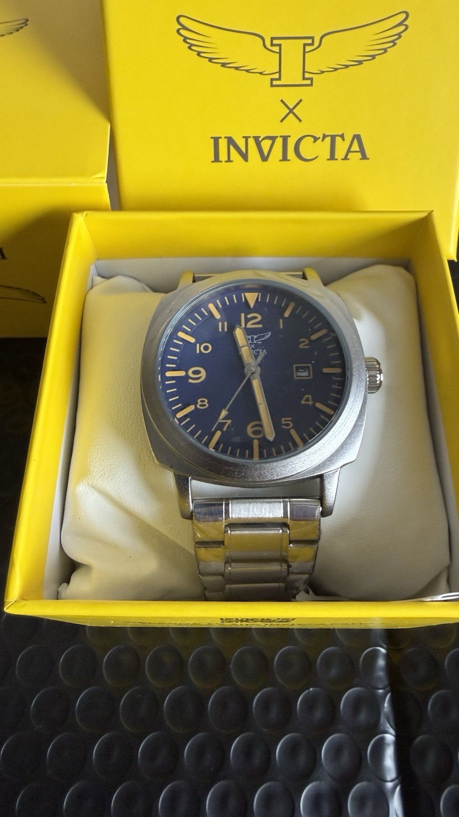 Invicta Specialty Men 44mm Metal Silver Blue dial MG68 Quartz 69631 New W/Box
