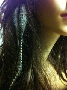 Feather Hair Extension Black & White Clip on Feather Hair Extension Approx 6-7 L