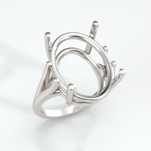 (14x10mm – 20x15mm) Oval Sterling .925 Ring Setting (Ring Sizes 6,7,8, 9 )