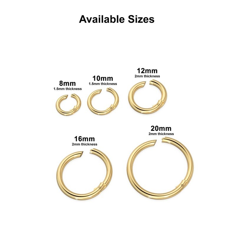 Clicker Round Solid Gold 14k 18K Connector Clasp Clicker Lock Jewelry Finding