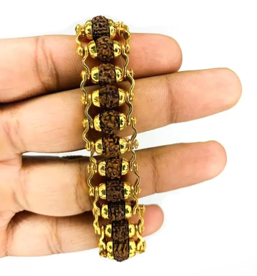 5 Face Rudraksha Bracelet With Asthadhatu Metal 5 Mukhi Rudraksh Energized