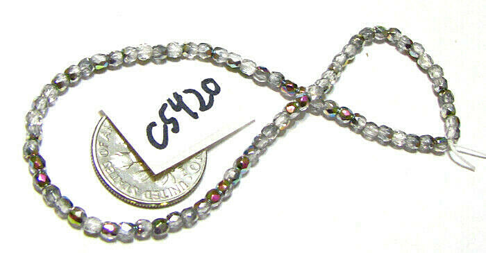 Czech Glass Faceted Round Bead CRYSTAL MAREA 2mm NOS Approx 75 C5420