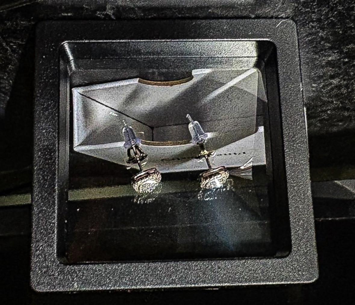 Moissanite Baguette Cluster Stud Earrings Silver Butterfly Back 1x2mm