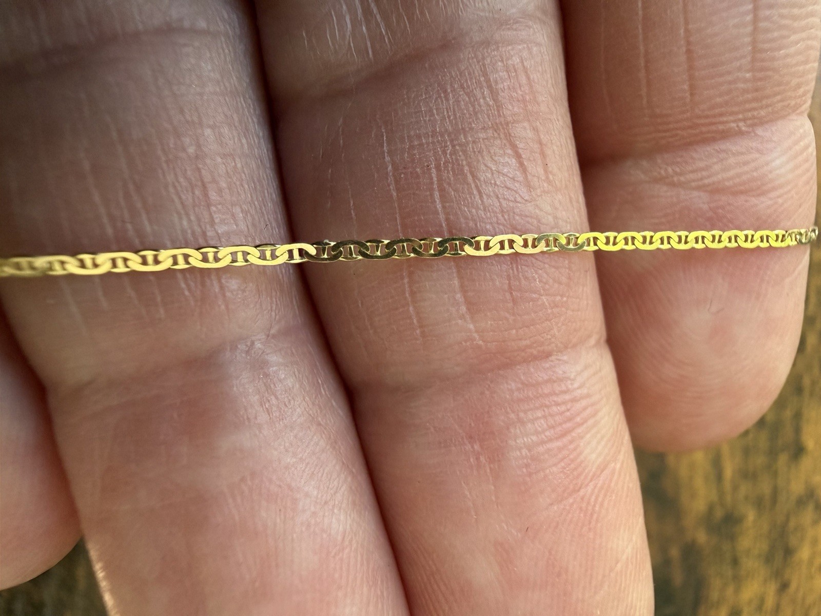 New! SOLID 10K Yellow Gold Mariner Link Bracelet 7 inches 1.2mm