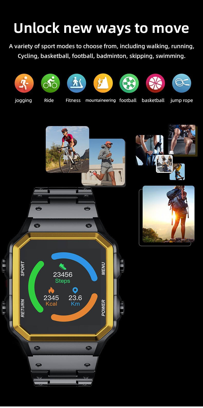 Fashion Sports Smart Watch Bluetooth 5.2 Smartwatch Custom Dial Face Stylish New