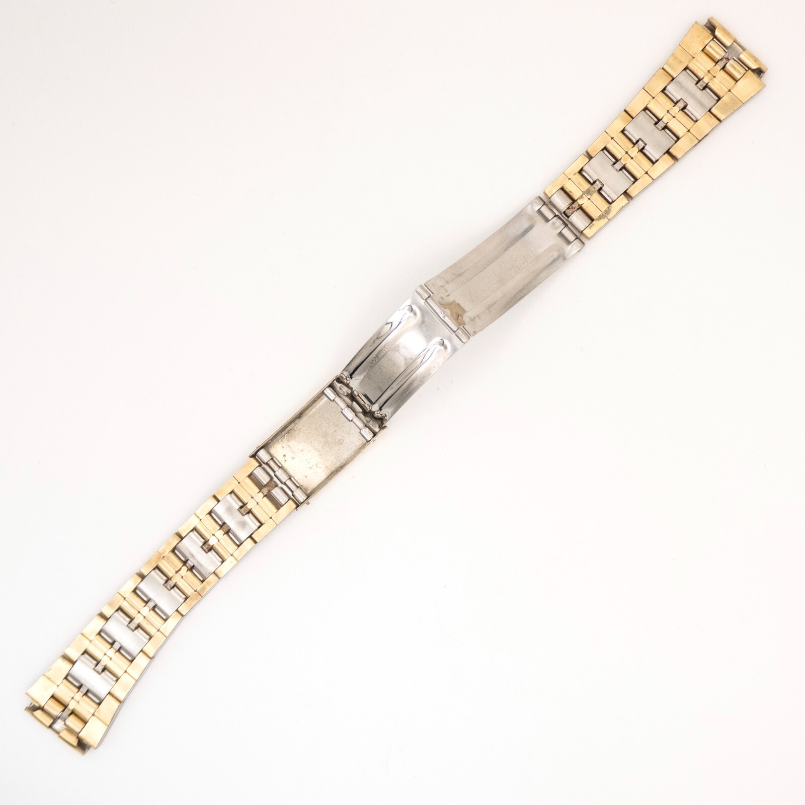 Vintage JB Champion 18.1 mm r.g.p. and s.s. wristwatch bracelet w/trifold clasp