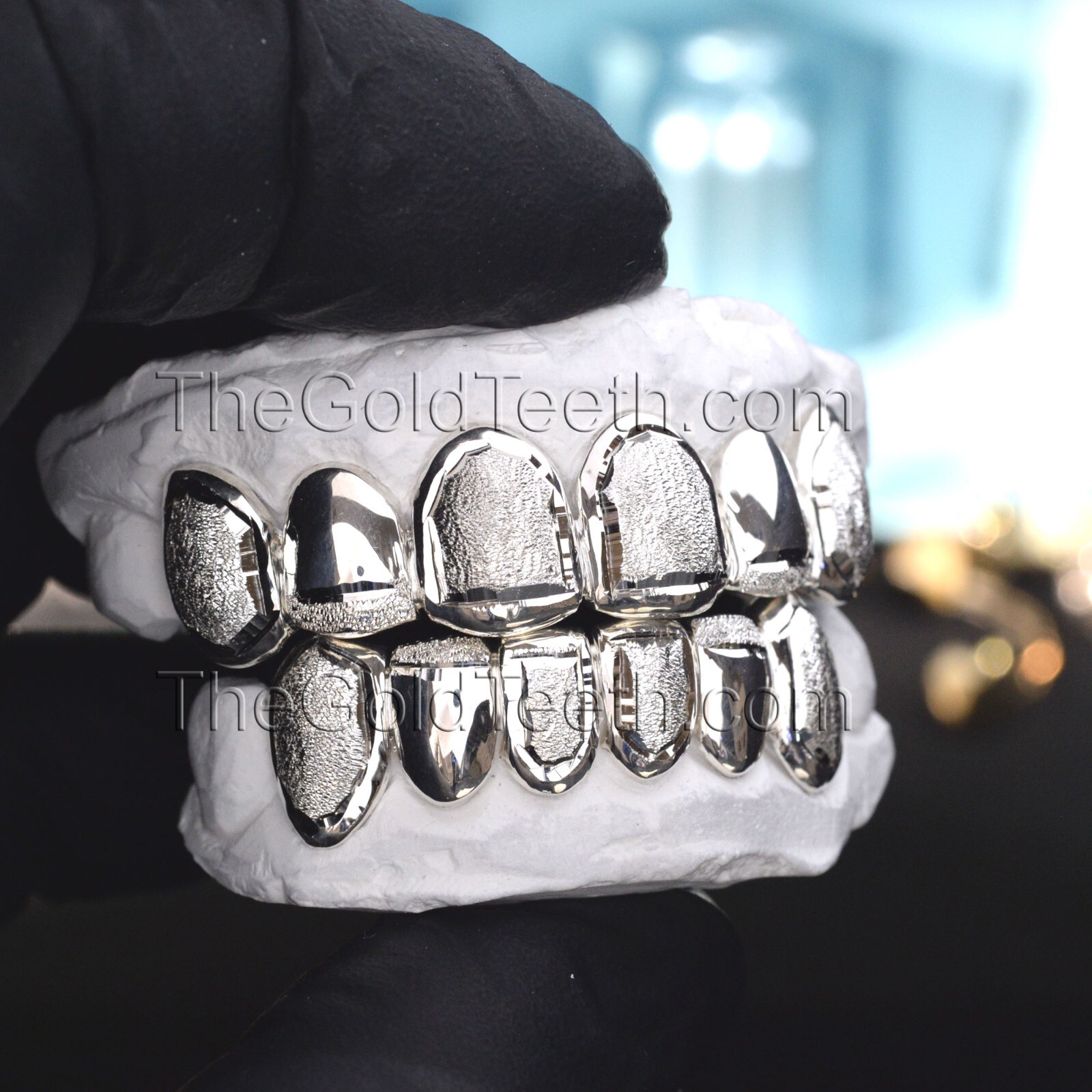 Custom Grillz .925 Sterling Silver Diamond Dust Handmade Real Grill Teeth