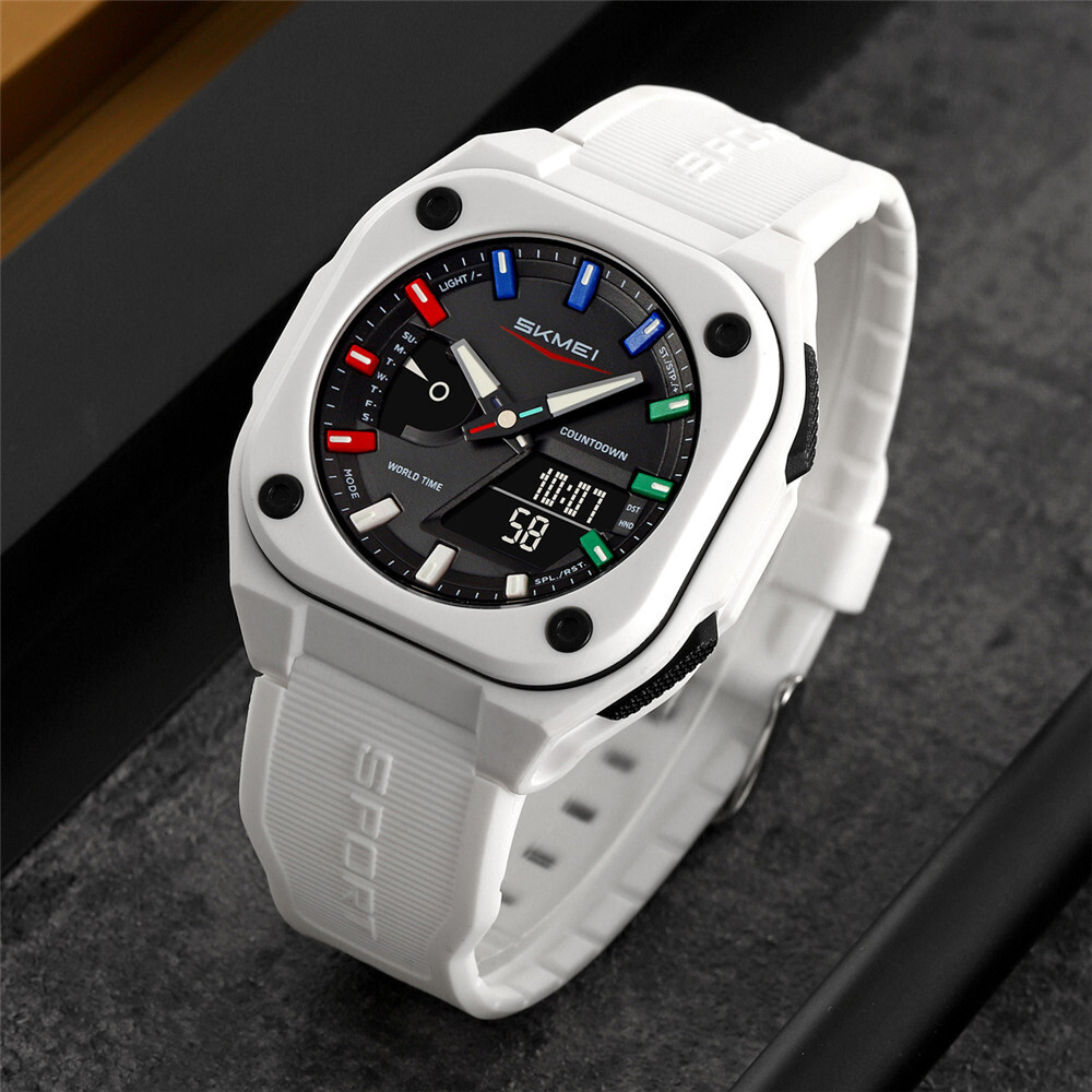 SKMEI Men Watch Fashion Dual Time Wristwatch Student Electronic Digital Watch
