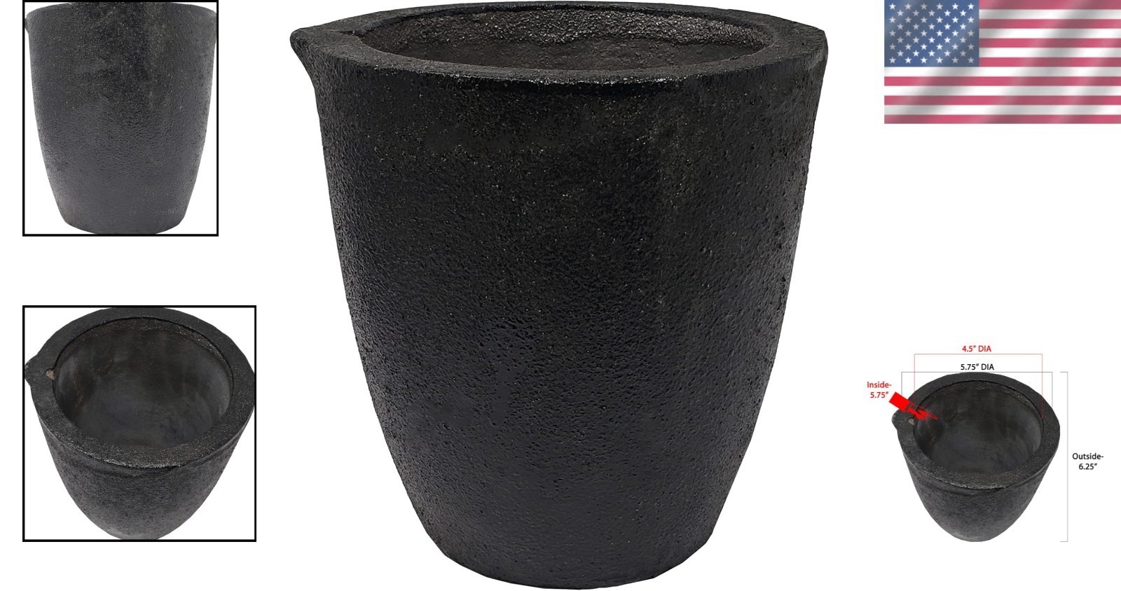 Clay Graphite Crucible 4–8Kg | Black Foundry Cup for Gold, Silver, Copper, B…
