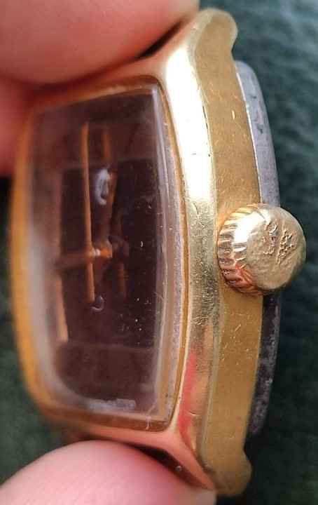 Vintage LUCH USSR Women’s Watch Purple Sunburst Dial Gold Plated AU10 Soviet RUN