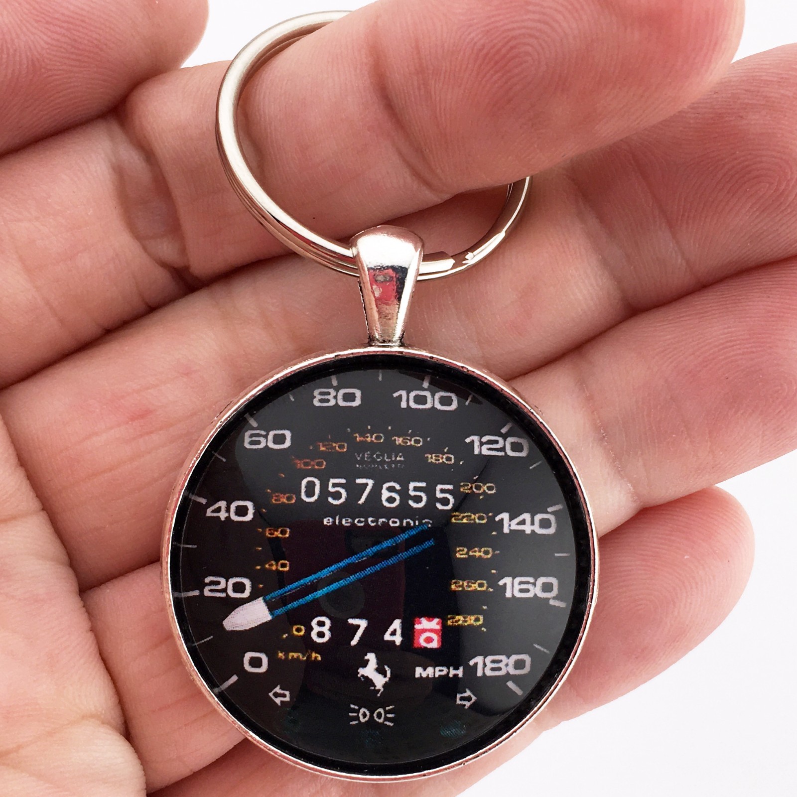 Vintage Ferrari 308 GTB 180 MPH Speedometer 1.2″ Diameter Keychain