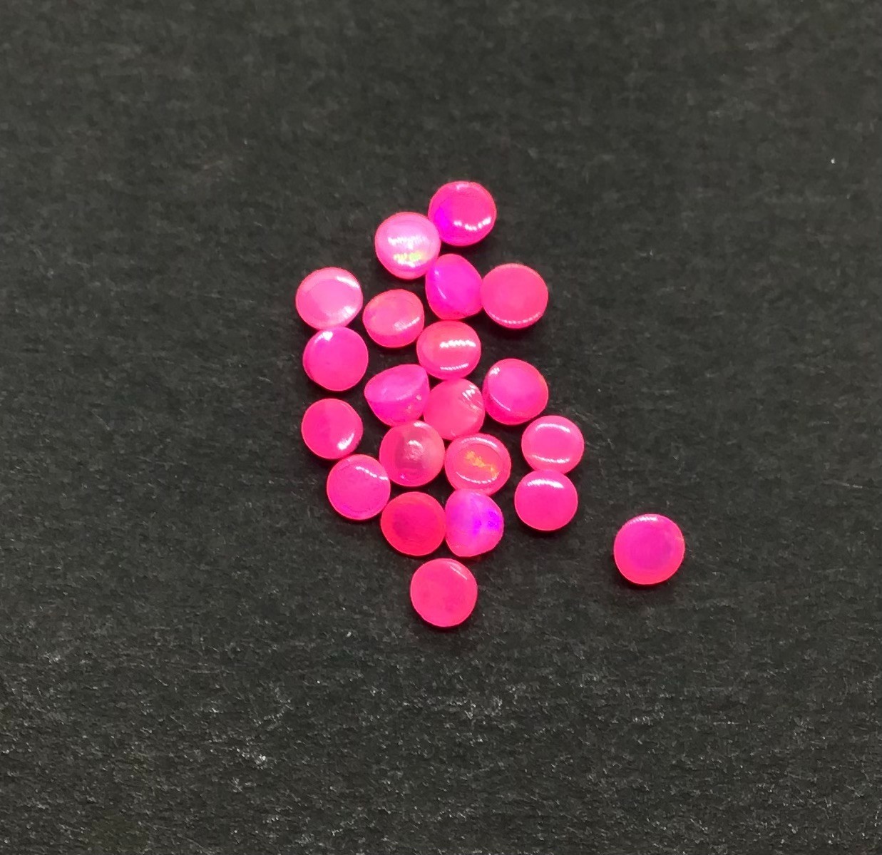 Pink Opal Fire Round Flat Back AAA Natural Ethiopian Loose Gemstone For Jewelry