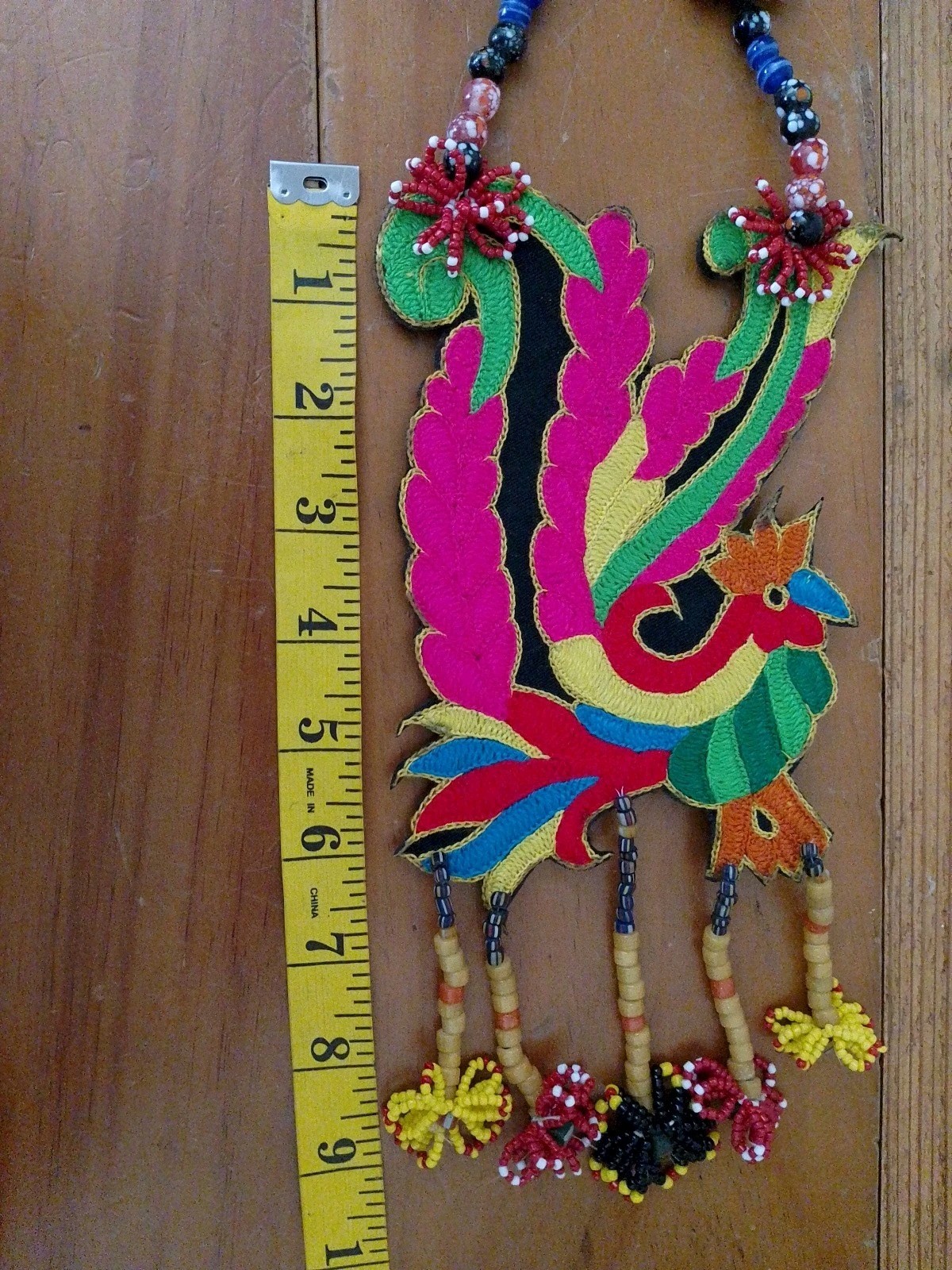 Colorful Sulam Tumpa necklace ethnic accessory Embroidery Dayak East Kalimantan