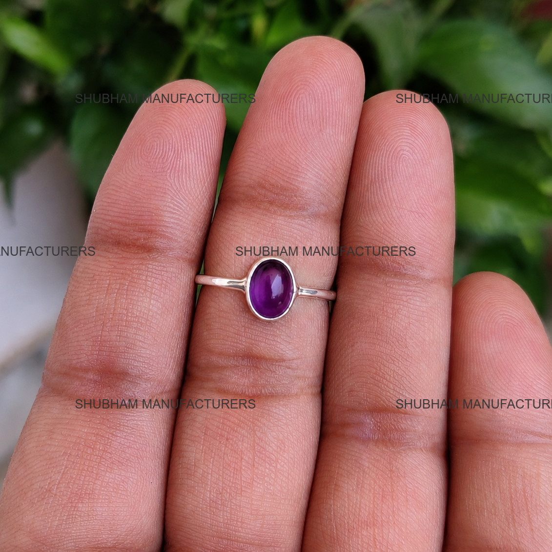 Natural Amethyst Tiny Ring 925 Silver Blue Flash Moonstone Women All Size Rings