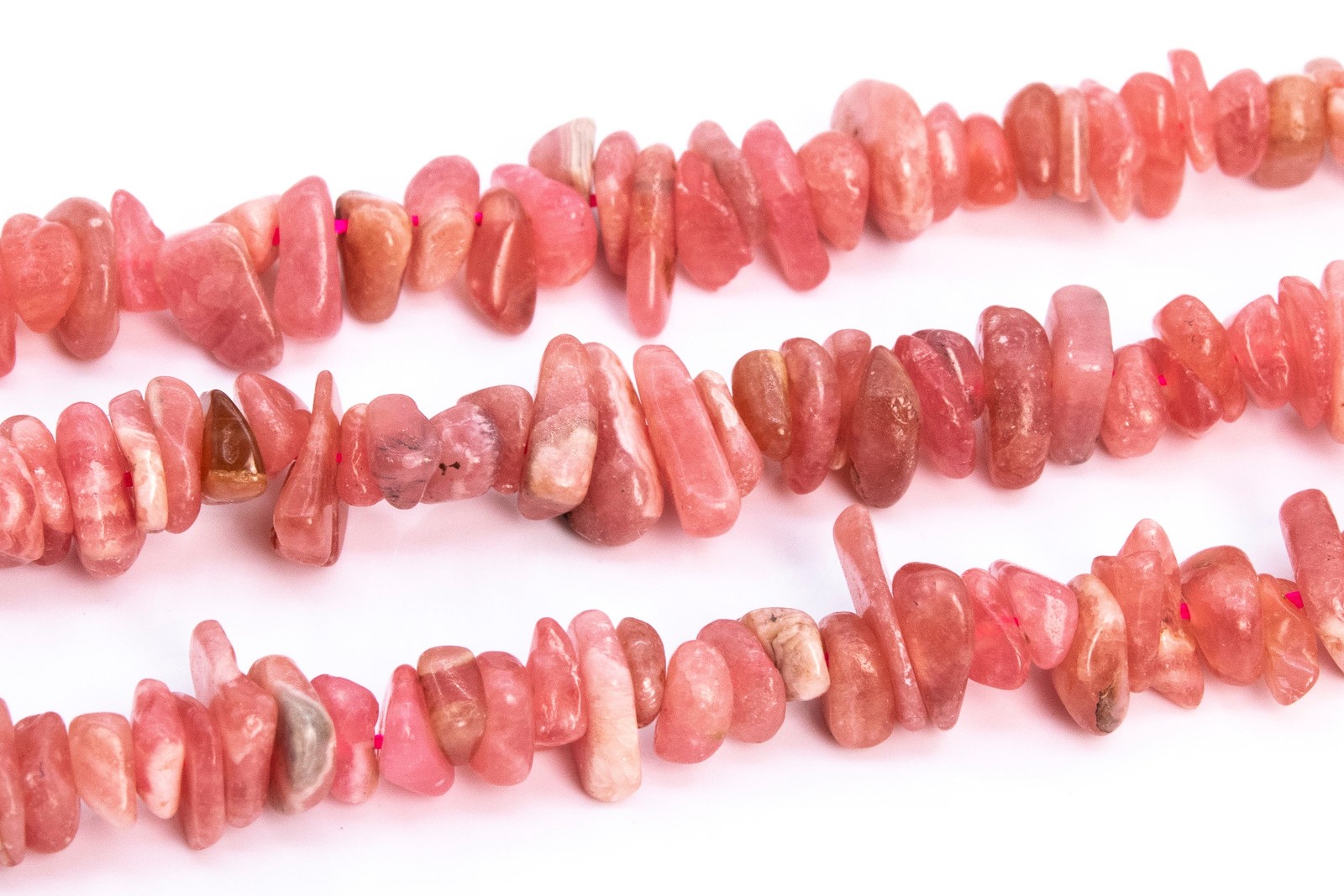 4-10MM Rhodochrosite Beads Red Pink AAA Pebble Chips Natural Gemstone Loose Bead