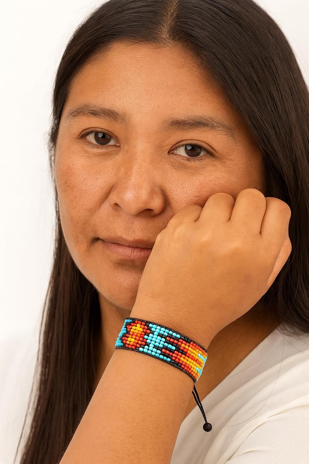 Tribal Pattern Beaded Bracelet – Adjustable Handmade Jewelry for Every Occasion