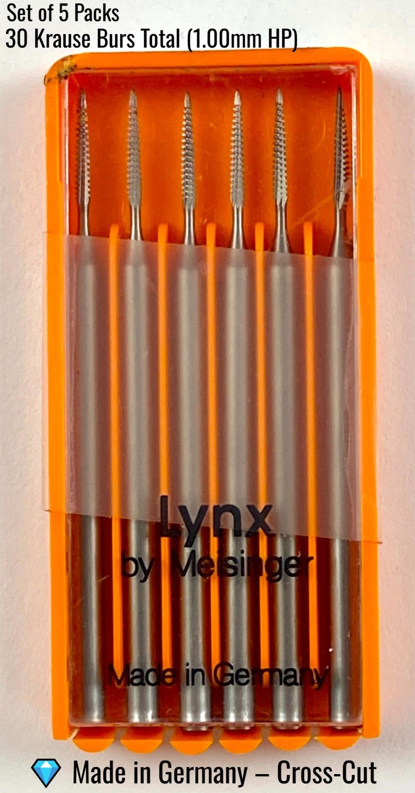 Rio Grande Krause Bur Lynx 1 mm 6-Pack 342020 Set of 3