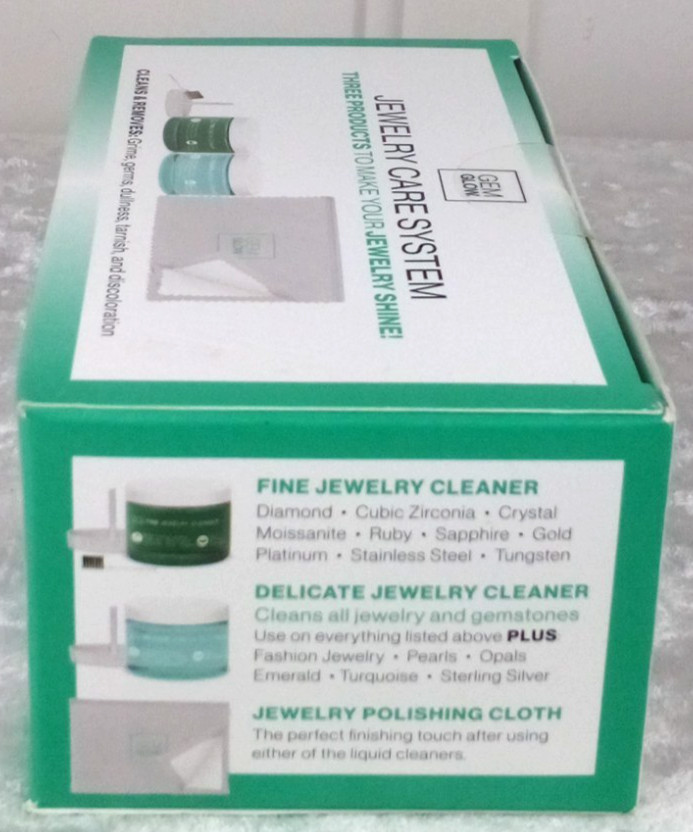 Gem Glow Jewelry Care System Cleaning Kit Liquid Fine & Delicate Cleaner Cloth