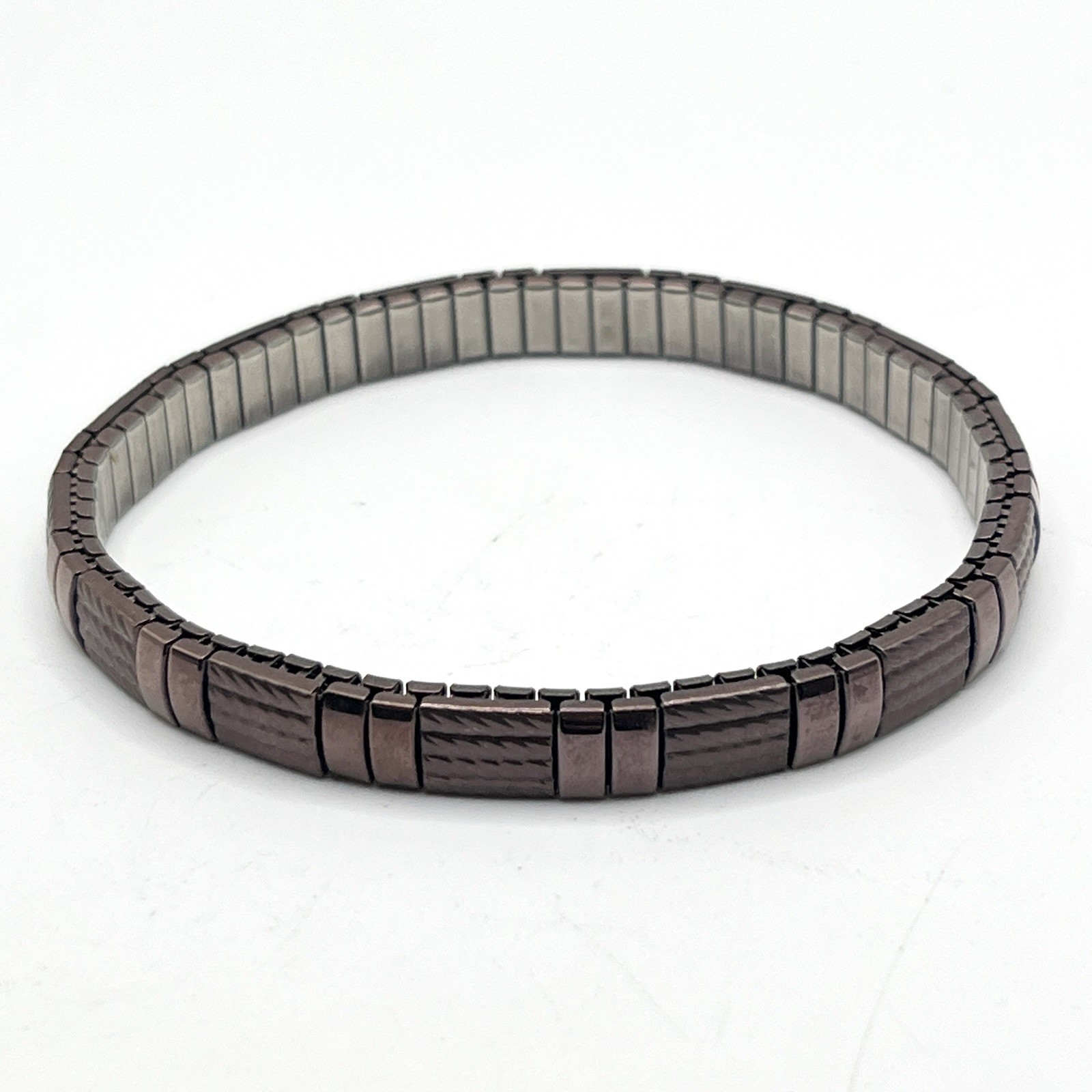 Milor Stainless Steel Panel Stretch Bangle Expansion Bracelet Bronze Tone 7.5”