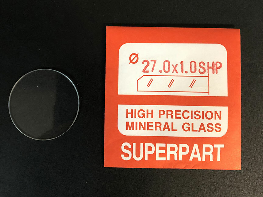 1.0mm Thick Flat Round Mineral Glass Watch Crystal 26.1mm – 27.0mm Diameter