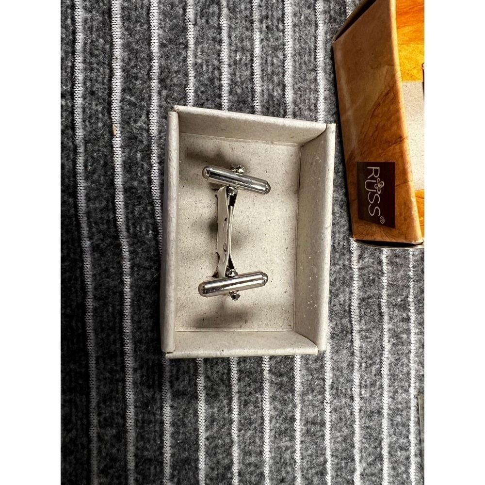 Russ Berrie Executive Suite Pewter Jumping Fish Cufflinks Vintage Fishing Gift