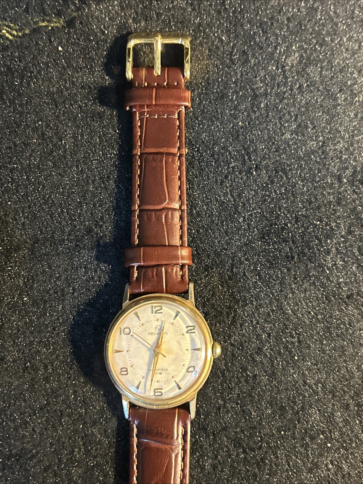 Vintage Helbros Invincible Men’s Watch Mechanical Hand Wind Gold Tone