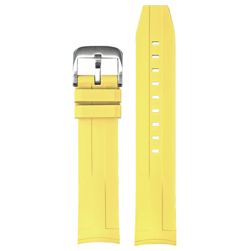 21mm Curved FKM Rubber Strap For Tissot Seastar T120 Soft Heat-Resistant Band