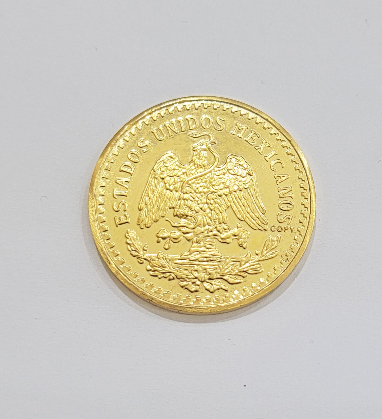Mexican Gold Coin 50 Pesos 1821-1947 Date SOLID REAL 14kt Gold Charm Centenario