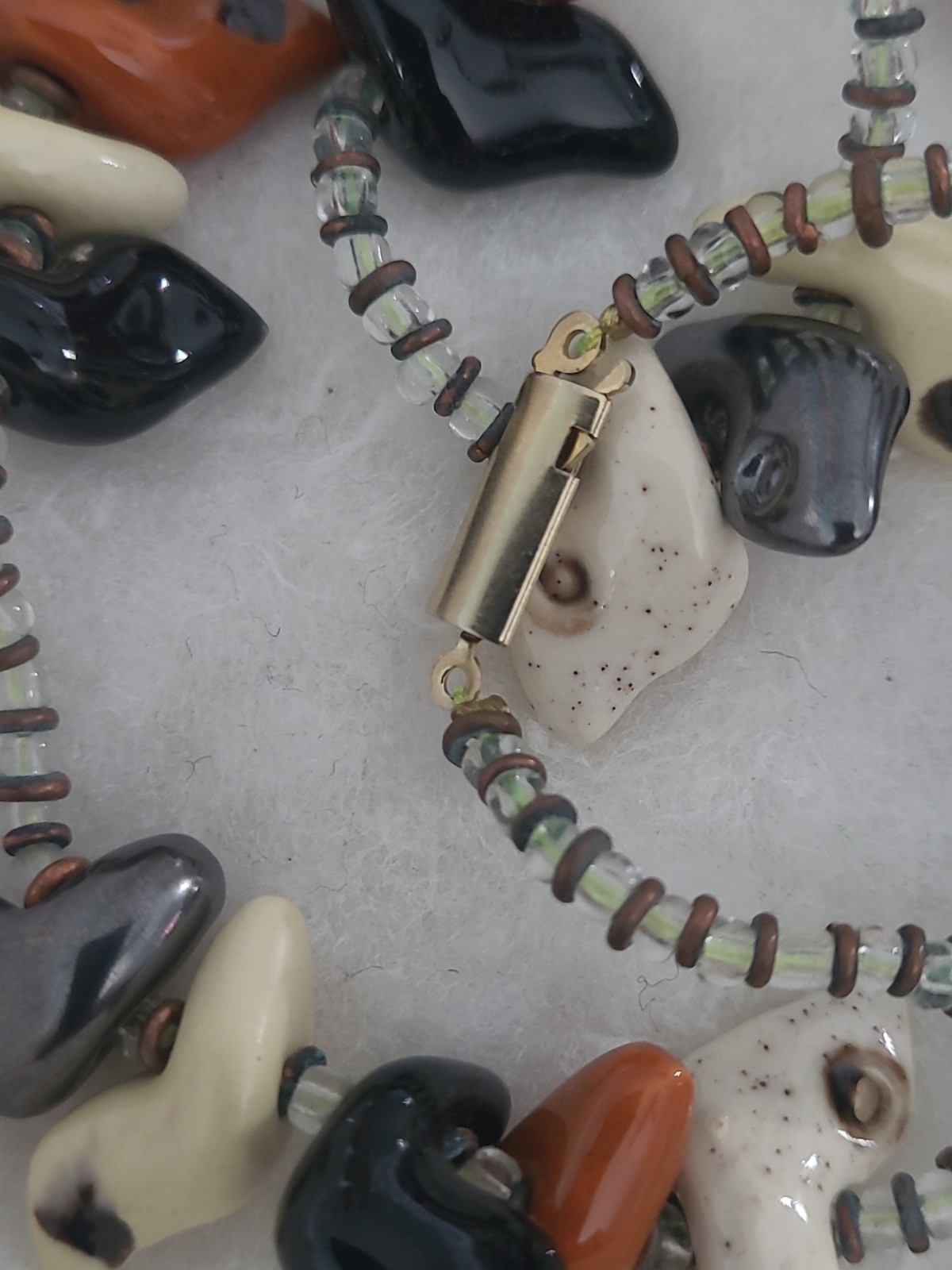 Kazuri Necklace Bird Bead Kenya Ceramic 35 Birds White Handmade