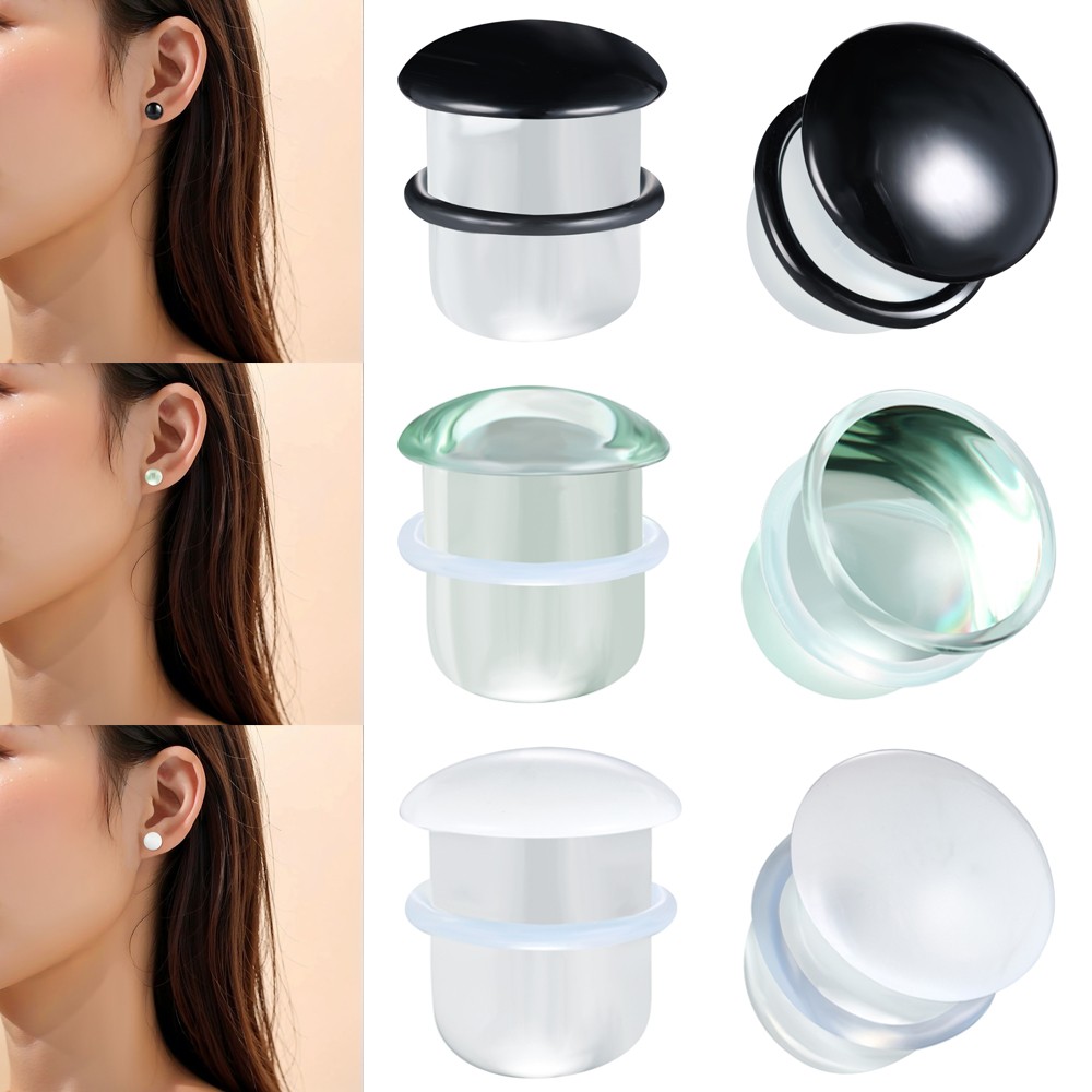 3-25MM Single Flare Plugs Tunnels Glass Ear Gauges Ear Lobe Stretching Piercing