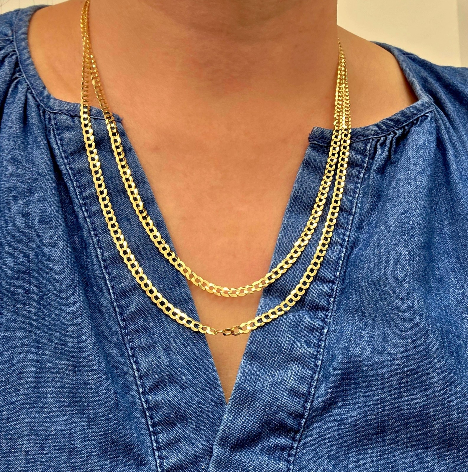 10K Yellow Gold Solid Cuban Link Chain Curb Necklace Bracelet 1.8mm-10mm 7″~30″