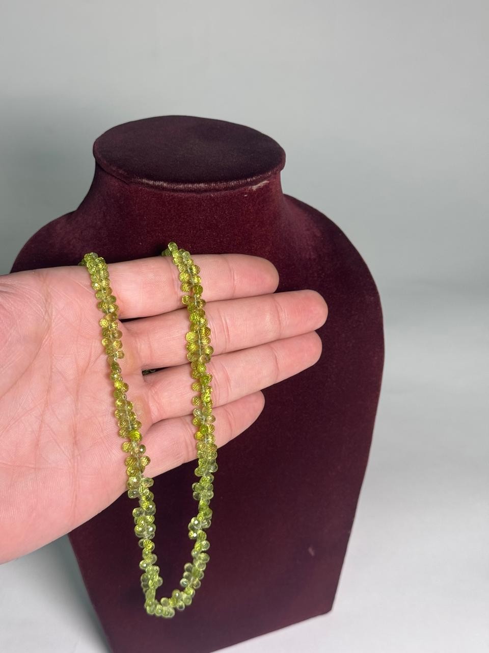 Green Beaded Necklace Minimalist Handmade Jewelry Layering Unisex