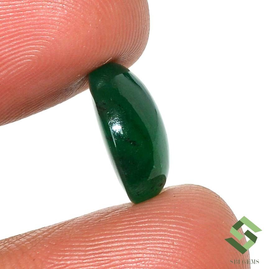 14×11 mm Certified Natural Emerald Oval Cabochon 7.36 CTS Loose Gemstone