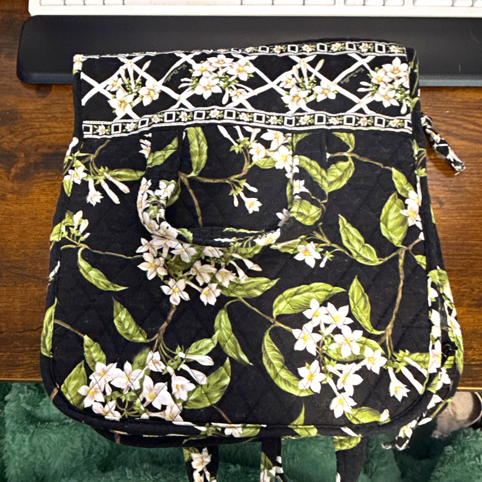 Vera Bradley Floral Hanging Jewelry Bag with 3 Zipper Compartments