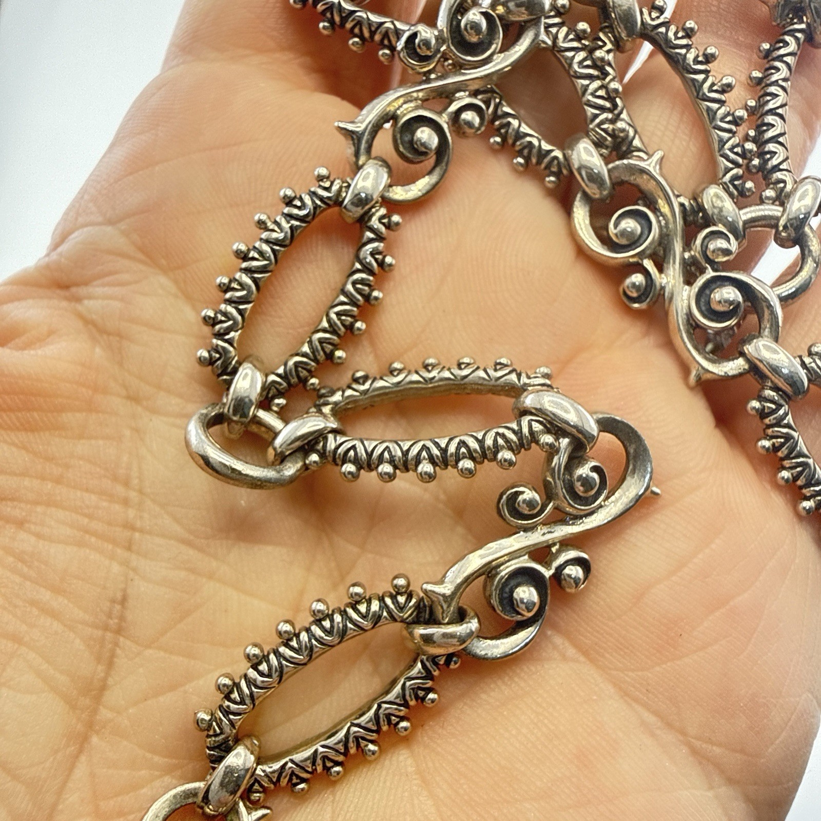 Barbara Bixby Necklace 18K Gold Sterling Silver Connector Ornate Chain Link 50g