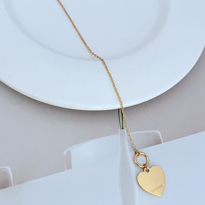 New Tory Gold Heart Pendant Necklace with Jewelry Pouch Size:47.5cm