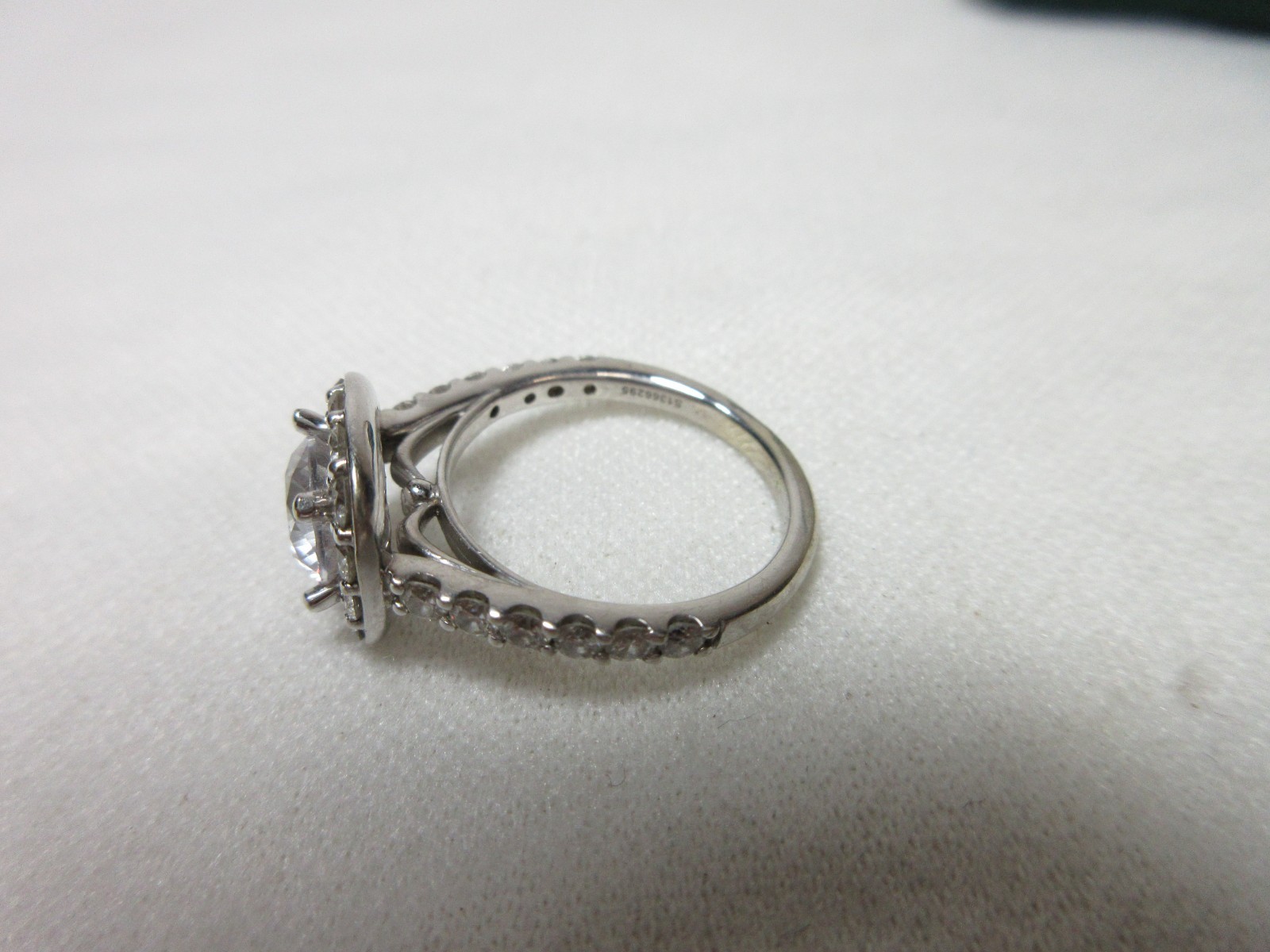 GABRIEL & COMPANY 14K SOLID WHITE GOLD & NATURAL DIAMONDS ENGAGEMENT RING