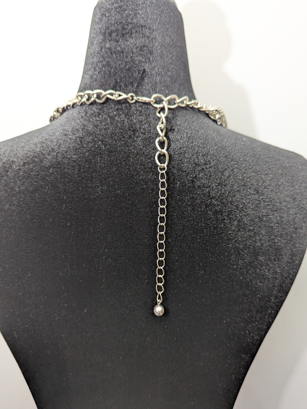 Silver-Toned 12 Strand Multiple Chain Types Necklace Unbranded Unmarked Costume
